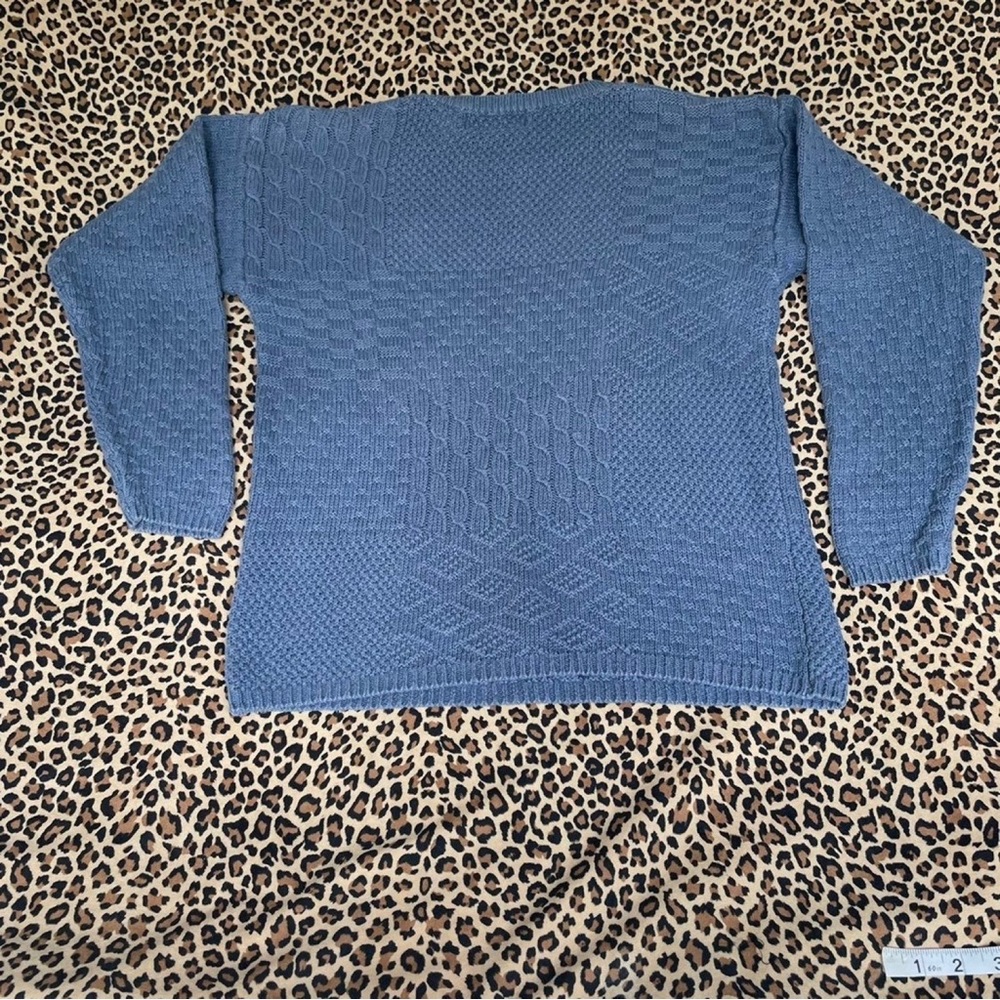 Vintage Sweater Patchwork Mixed Print Medium Pull… - image 5